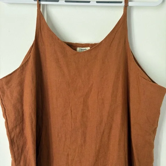 NWOT THREADS by Bed Threads 100% French Flax Linen MIDI dress XL - Picture 6 of 11